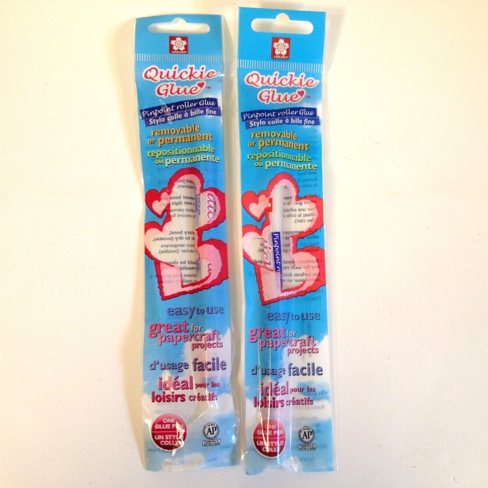 (2) Sakura Quickie Glue Pinpoint Roller Pen 2 Packs Great for Papercraft